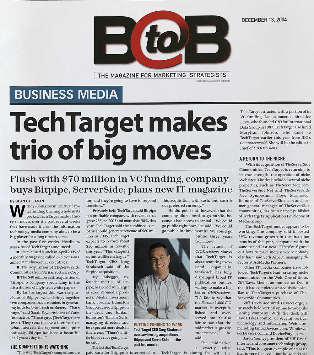 TechTarget | Timeline of 20 Years of Innovation